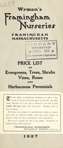 Cover for Price list of evergreens, trees, shrubs, vines, roses and herbaceous perennials
