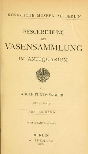 Cover for Beschreibung der Vasensammlung im Antiquarium