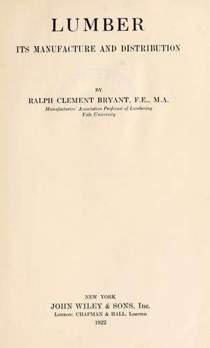Cover for Lumber, its manufacture and distribution.