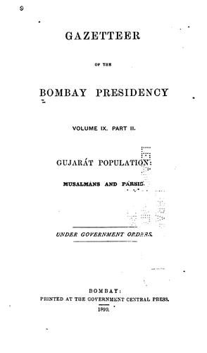 Cover for Gazetteer of the Bombay Presidency ...