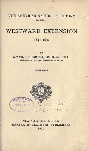 Cover for Westward extension, 1841-1850