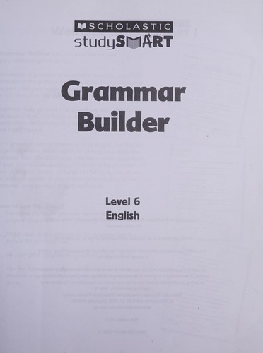 Cover for Scholastic Study Smart Grammar Builder Grade 6