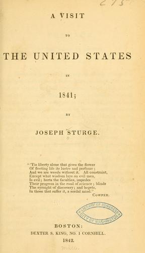 Cover for A visit to the United States in 1841