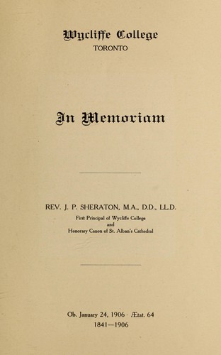 Cover for In memoriam