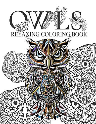 Cover for Owls Relaxing coloring book : Owls Adult Colouring Book