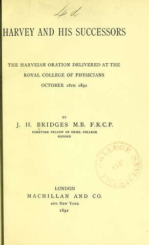 Cover for Harvey and his successors