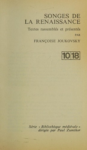 Cover for Songes de la Renaissance