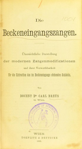 Cover for Die Beckeneingangszangen