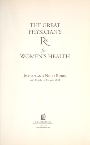Cover for The great physician's Rx for women's health
