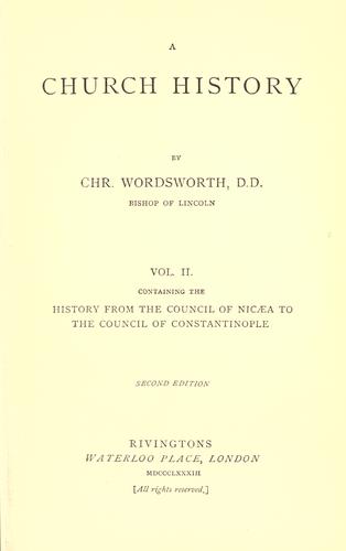 Cover for A church history