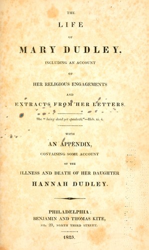 Cover for The life of Mary Dudley