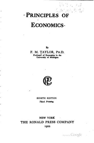 Cover for Principles of economics.
