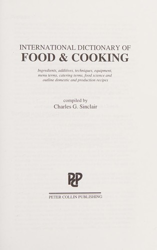 Cover for International dictionary of food & cooking