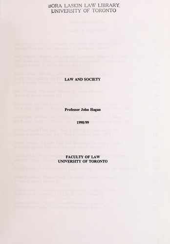 Cover for Law and society