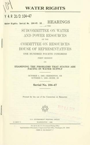 Cover for Water rights