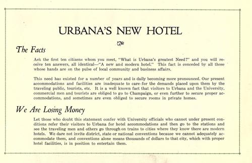 Cover for A first-hand view of Urbana's new hotel.