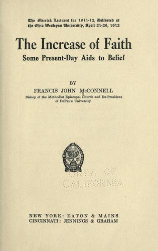 Cover for The increase of faith