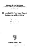 Cover for Die wirtschaftliche Neuordnung Europas