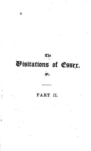 Cover for The Visitations of Essex by Hawley, 1552; Hervey, 1558; Cooke, 1570; Raven ...
