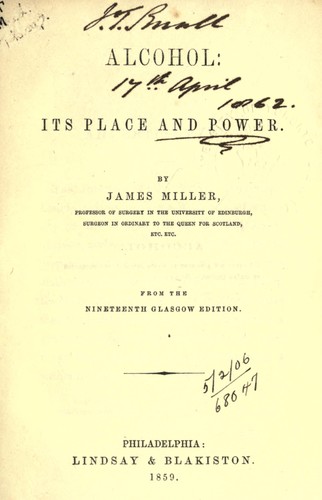 Cover for Alcohol, its place and power
