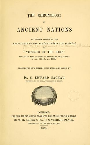 Cover for The chronology of ancient nations
