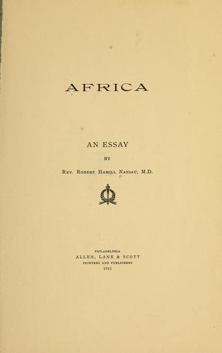 Cover for Africa