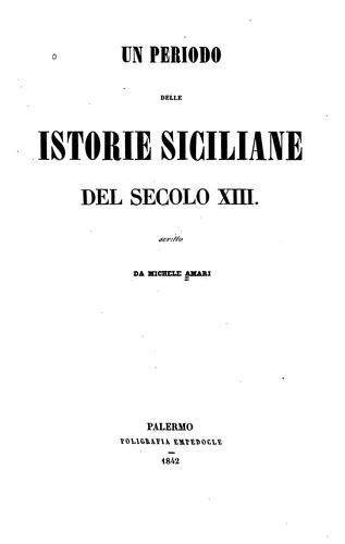 Cover for Un periodo delle istorie siciliane del secolo XIII