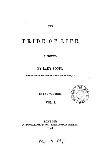 Cover for The pride of life