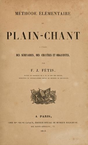 Cover for Méthode élémentaire de plain-chant