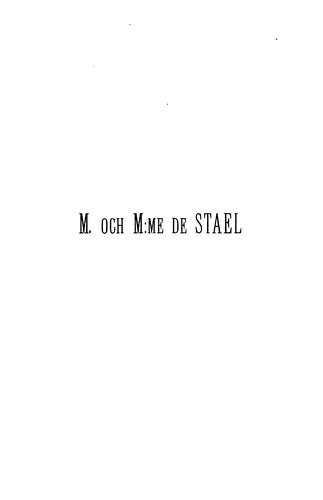 Cover for M. och M: me de Stael, en äktenskapshistoria i bref