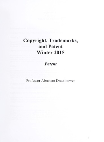 Cover for Copyright, trademarks, and patent
