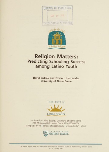 Cover for Religion matters