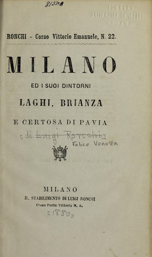 Cover for Milano ed i suoi dintorni