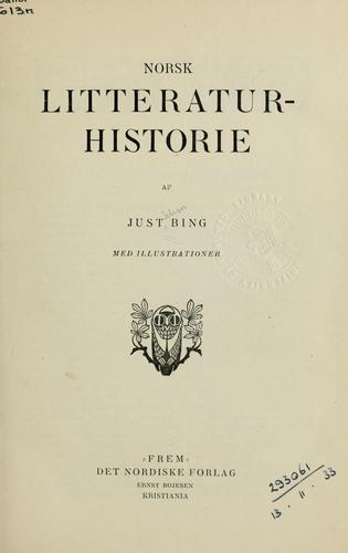 Cover for Norsk litteraturhistorie af Just Bing.