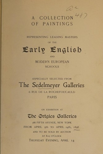 Cover for A collection of paintings representing leading masters of the early English and modern European schools
