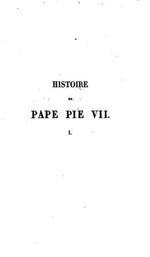 Cover for Histoire du Pape Pie VII