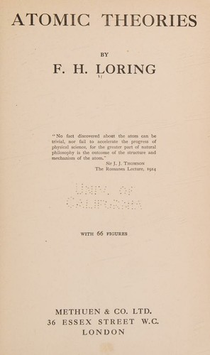 Cover for Atomic theories
