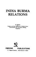 Cover for India-Burma Relations
