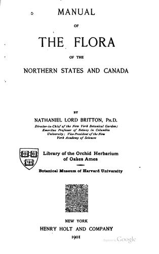 Cover for Manual of the flora of the northern states and Canada