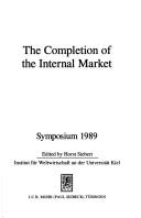 Cover for The Completion of the internal market