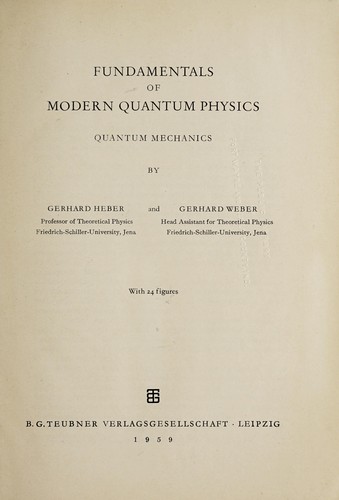 Cover for Fundamentals of modern quantum physics