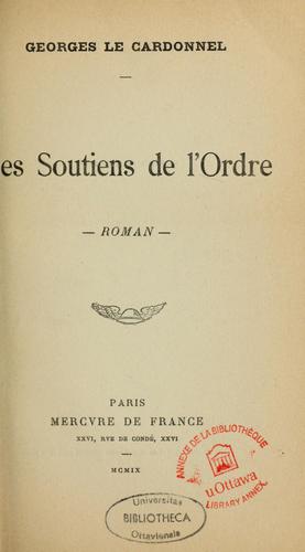Cover for Les Soutiens de l'Ordre