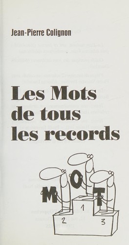 Cover for Les mots de tous les records