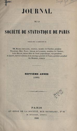 Cover for Journal de la Soci©Øet©Øe de statistique de