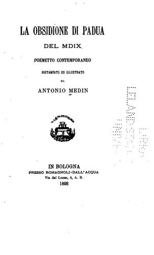 Cover for La obsidione di Padua del MDIX
