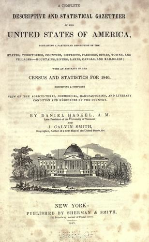 Cover for A complete descriptive and statistical gazetteer of the United States of America ...