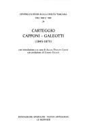 Cover for Carteggio Capponi-Galeotti (1845-1875)