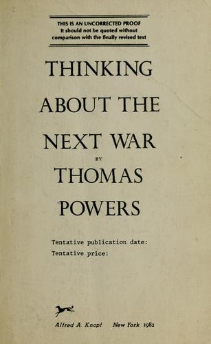 Cover for Thinking about the next war