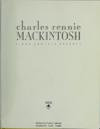 Cover for Charles Rennie Mackintosh