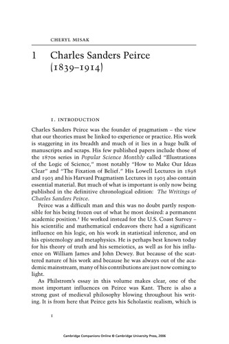 Cover for The Cambridge companion to Peirce